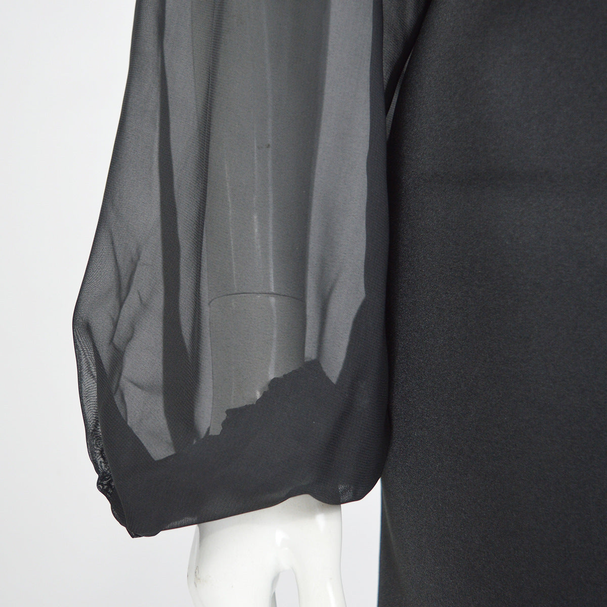 Chiffon Long Sleeve Shoulder Beaded Elegant Dress