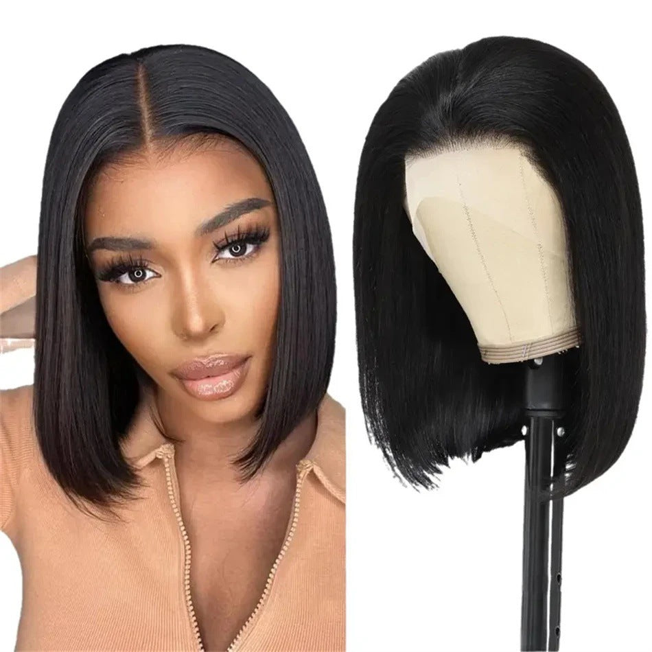 13x4 Straight Bob Brazilian Human Hair 200 Density Wig
